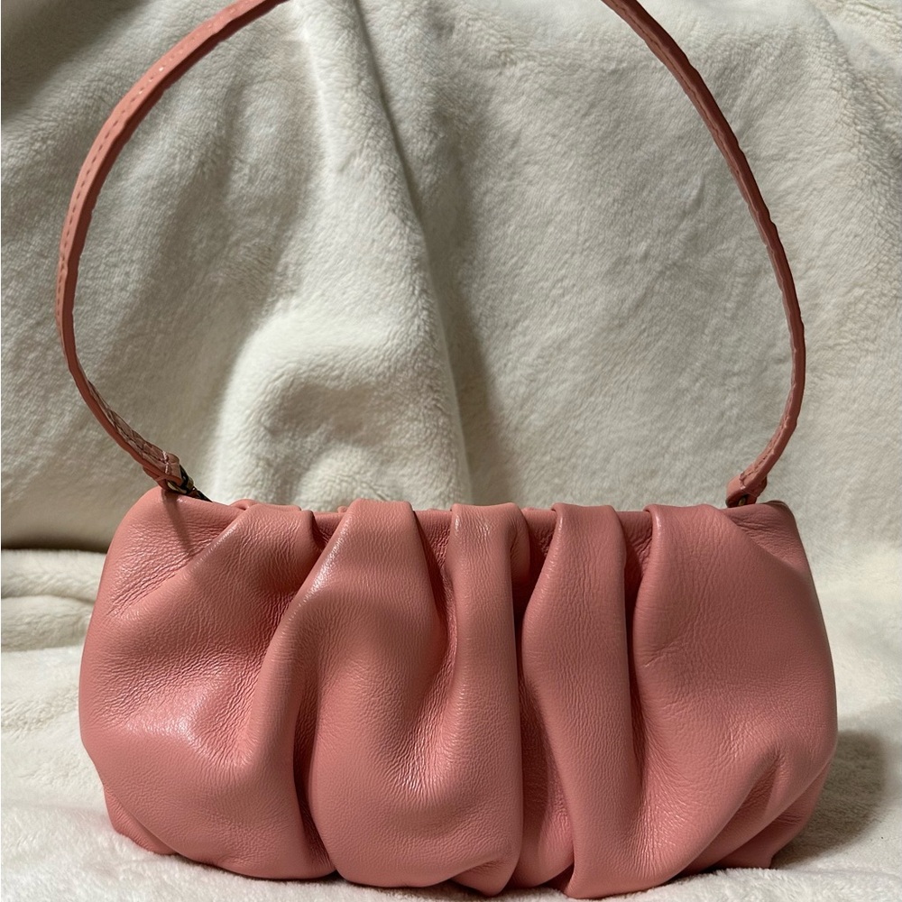 Staud Bean Convertible Pink Leather Bag/Clutch